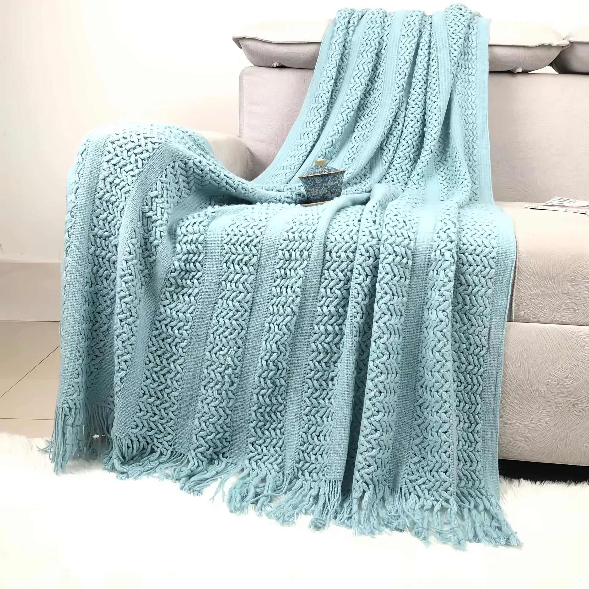 Nordic Style Soft And Comfortable Air-Conditioning Blanket Sofa Blanket Bed End Single for Hotel Homestay Living Room Bedroom