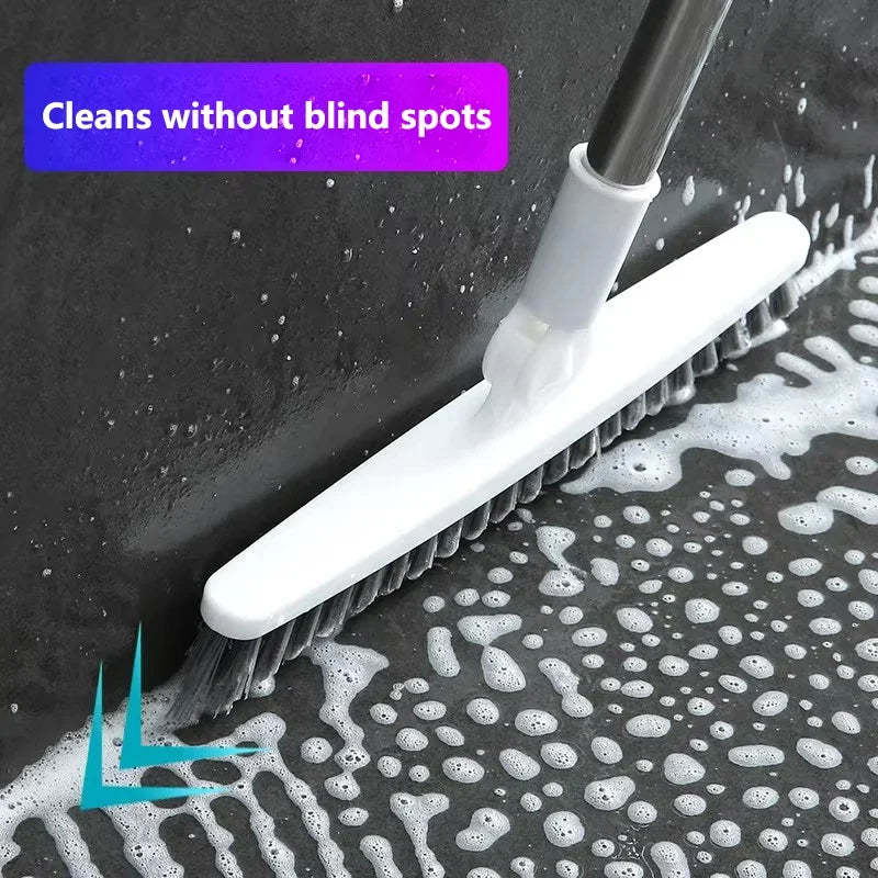 1pc Bathroom Floor Brush For Hotel, Hard Bristle Scrub Brush, Long Handle Bathroom Tub And Tile Cleaning Brush, Without Dead End