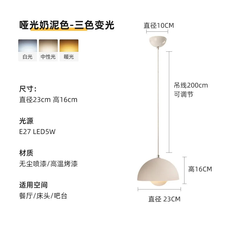 Bedroom Bedside Chandelier Danish Bud Lamp Internet Celebrity Cream Style Simple Modern Creative Small Chandelier