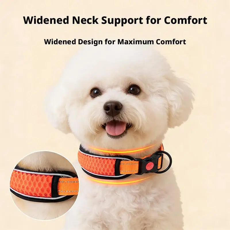 Dog Collar, Adjustable Soft Pet Collar with Escape-Proof Locking Buckle, Breathable Honeycomb Net Design for Small Large Dogs