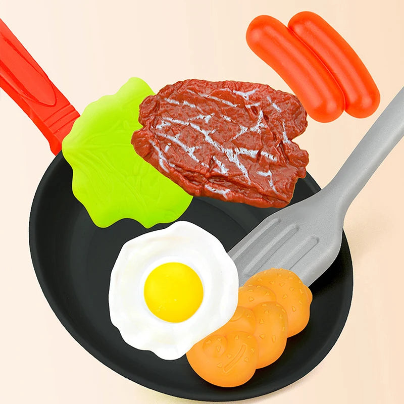 Kids' kitchen play toy, cooking fried eggs and stir-fry, frying pan set, kitchen toy, holiday gift