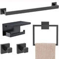 5-Piece Bathroom Hardware Set – Wall Mounted Towel Bar, Robe Hook, Shelf and Tissue Paper Holder for Bathroom Accessories