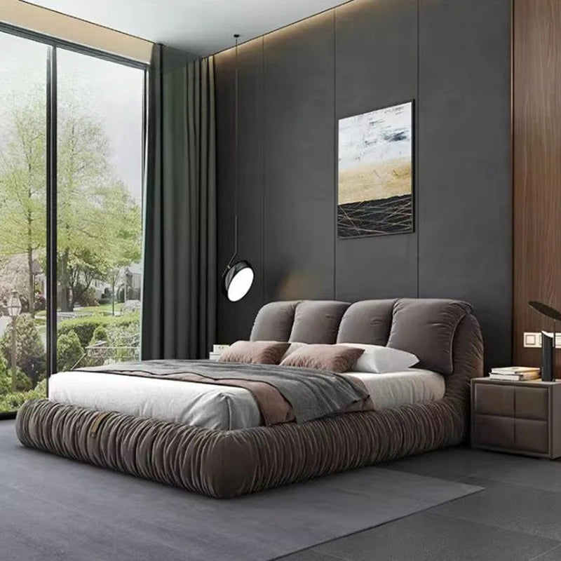 Bedroom Unique Minimalist Beds Nordic Organizer Upholstery Sleeping Fancy Bed Lounge Frames Queen 180x200cm House Accessories