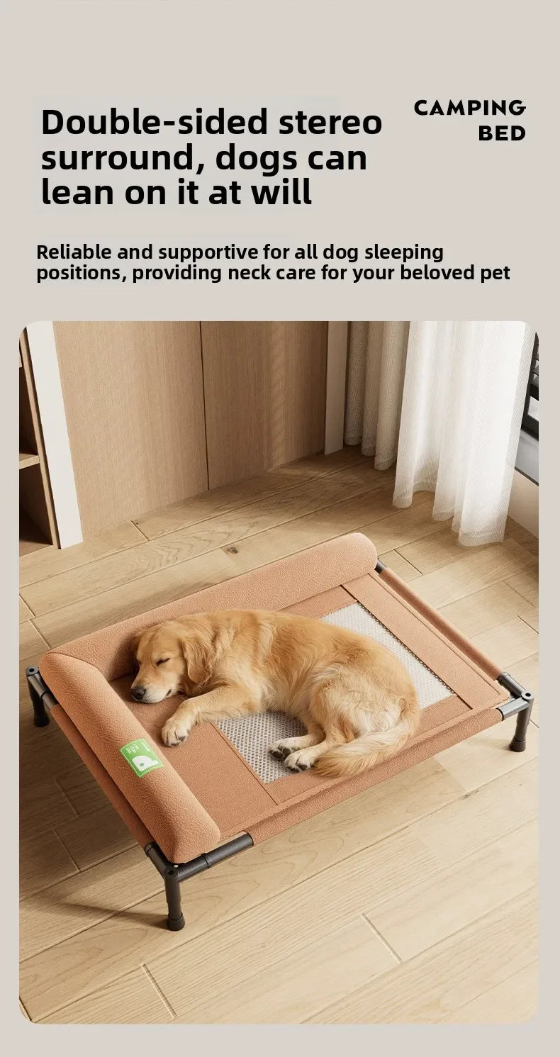 Elevated Cooling Dog Bed Pet Travel Cot with Soft Edged Pillow Breathable Hammock Bed Small for Dogs Indoor Outdoor