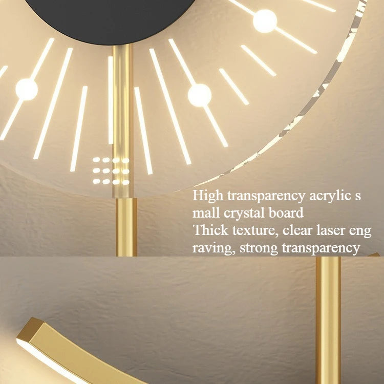 Living Room Light Luxury Creative Clock Wall Lamp