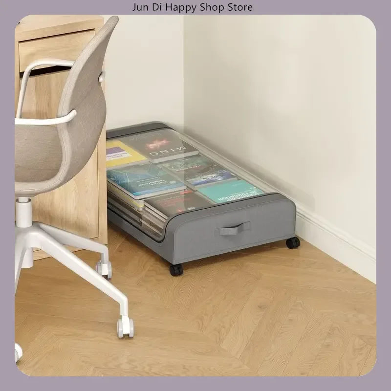 Bed Bottom Storage Box with Wheels Underbed Dust-Proof Organizer for Clothes Shoes Home Bedroom Simple Design Rolling Drawer