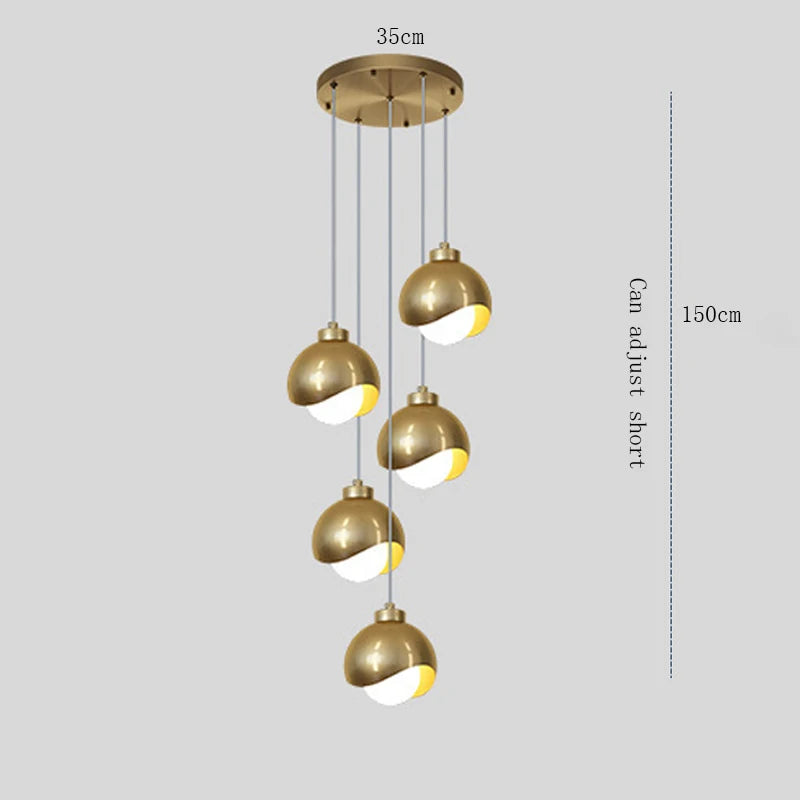 Bedroom Bedside Hanging Pendant Lamp Glass Ball LED Chandelier Lighting Ceiling Modern Interior Home Decor Lights Dining Kitchen