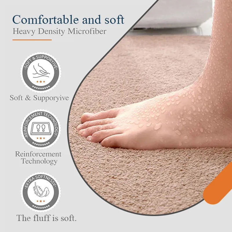Bathroom Carpet 3-Piece Set Soft, Absorbent, Non-Slip, Microfiber Toilet Mat, U-Shaped Foot Pad