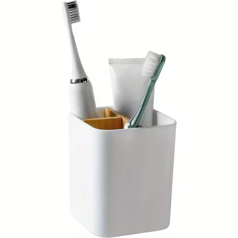 Bathroom Organizer Made of with Three Compartments for Toothbrushes And Toothpaste, Suitable for Electric Toothbrushes