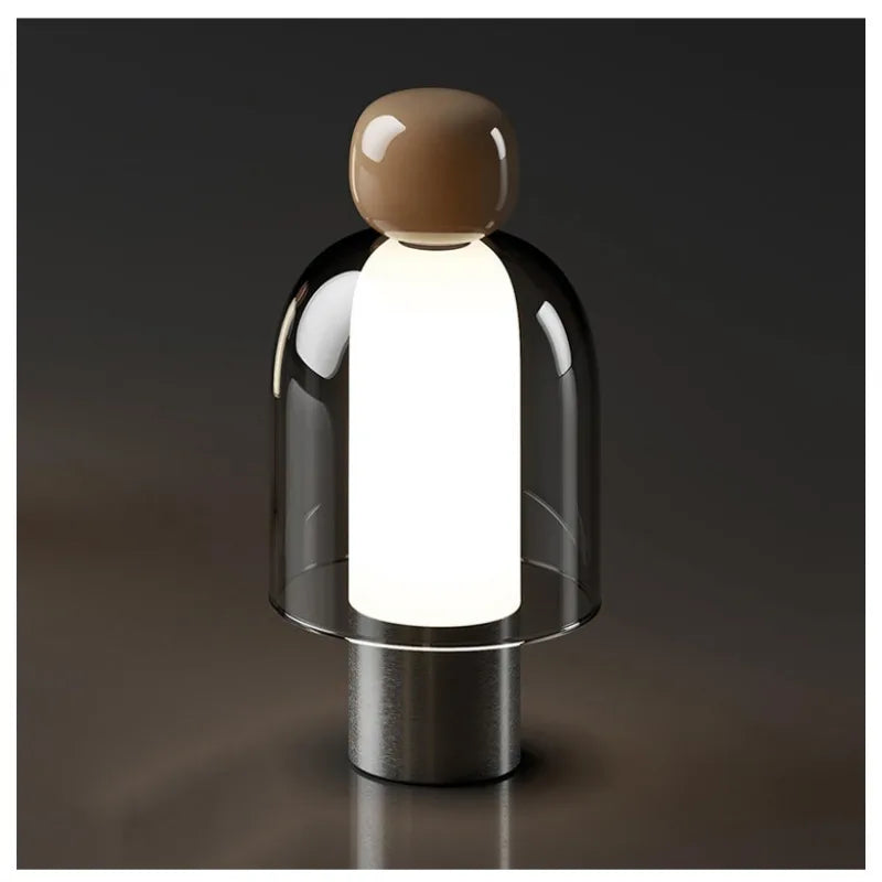 Modern Living Room Decoration Ornaments USB Charging Lamp Minimalist Study Master Bedroom Daughter's Room Glass Desk LED Lamp
