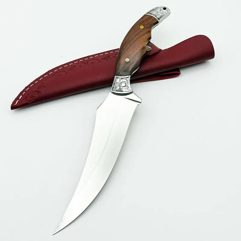 Kitchen Knives with Sheaths, Fixed Blades, Wooden Handles, Multi-Functional Kitchen Knives, Knives for Meat Processing
