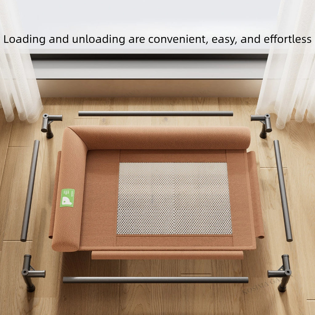 Elevated Cooling Dog Bed Pet Travel Cot with Soft Edged Pillow Breathable Hammock Bed Small for Dogs Indoor Outdoor