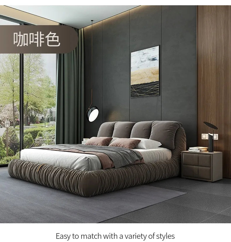 Bedroom Unique Minimalist Beds Nordic Organizer Upholstery Sleeping Fancy Bed Lounge Frames Queen 180x200cm House Accessories