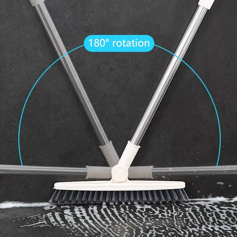 1pc Bathroom Floor Brush For Hotel, Hard Bristle Scrub Brush, Long Handle Bathroom Tub And Tile Cleaning Brush, Without Dead End