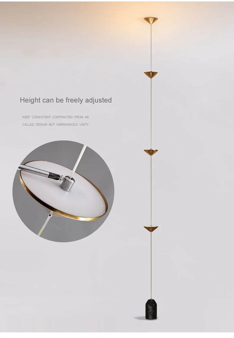 Modern Living Room Hallway Wall Floor Lamp Cone Desigh Art Decorative Iron Hanging Cable Floor Lamp for Bedroom Indoor
