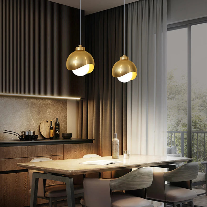 Bedroom Bedside Hanging Pendant Lamp Glass Ball LED Chandelier Lighting Ceiling Modern Interior Home Decor Lights Dining Kitchen