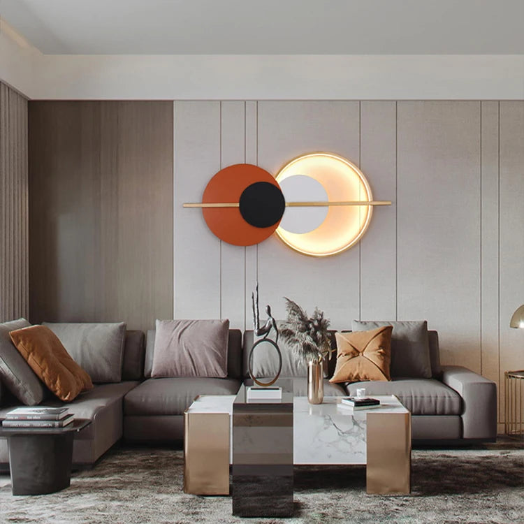 Living room wall lamp decoration light luxury circular sofa background  atmosphere lighting simple modern Nordic bedroom lamp