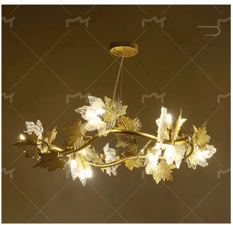 Modern Living Room Maple Leaf Crystal Chandelier Atmosphere High-end Designer Living Room Dining Room Bedroom Light