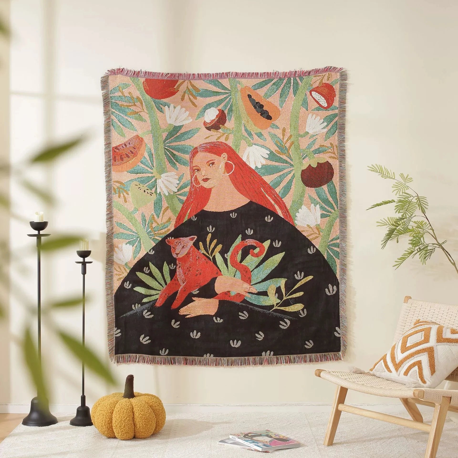 Nordic Style Artist Blankets for Beds Retro Art Bedroom Decoration Tapestry Leisure Ladies Picnic Blanket Outdoor Camping Mat