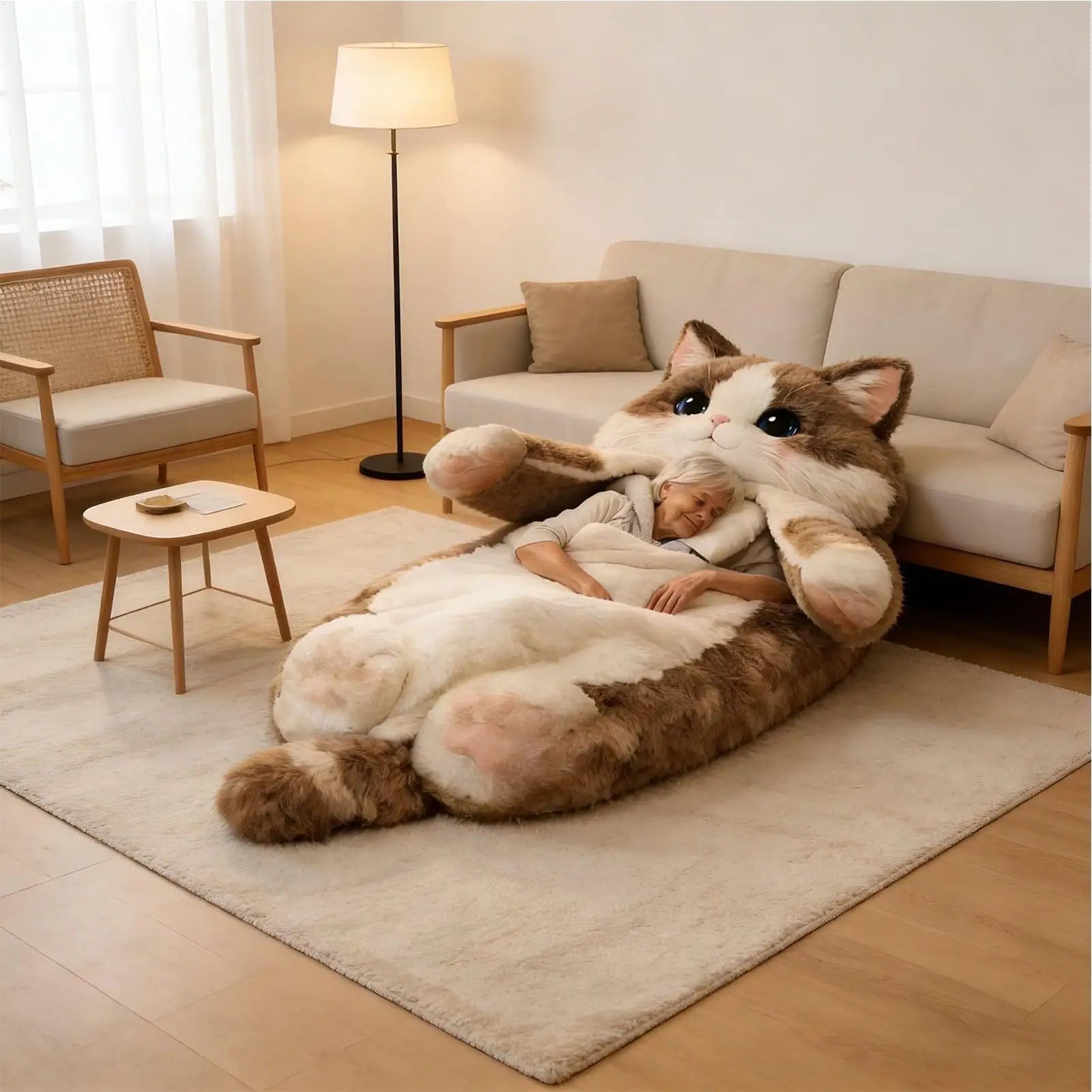 Adult Sleeping Bag Soft Warm Room Decor Cat Envelope Warm Sleeping Bag For Indoor Home Bedroom Living Room Apartment Dorm Hotel