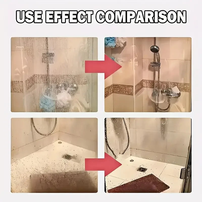 Bathroom Glass Polish - Powerful Hard Water Spot Remover and Descaler for Shower Doors, Tiles, and Stainless Steel