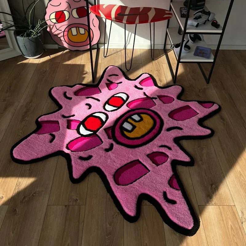 Simple Study Room Cloakroom Plush Non-slip Rugs Irregular Pink Bedroom Bedside Soft Carpet Creative Living Room Decoration Rug