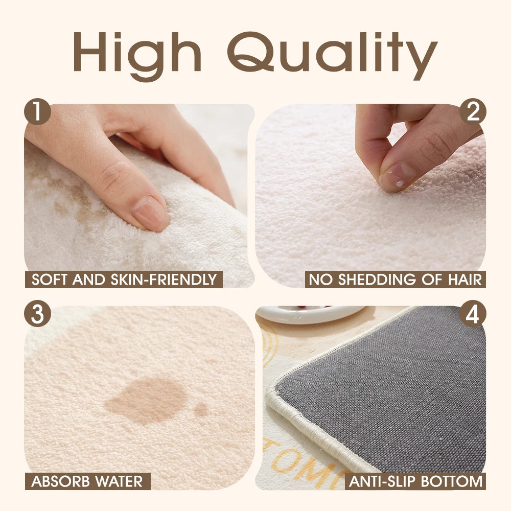 Bathroom Mat Bow Carpet Faux Cashmere Bedroom Bedside Bathroom Mat Moisture-Absorbing Floor Mat Door Floor Mat Round Carpet