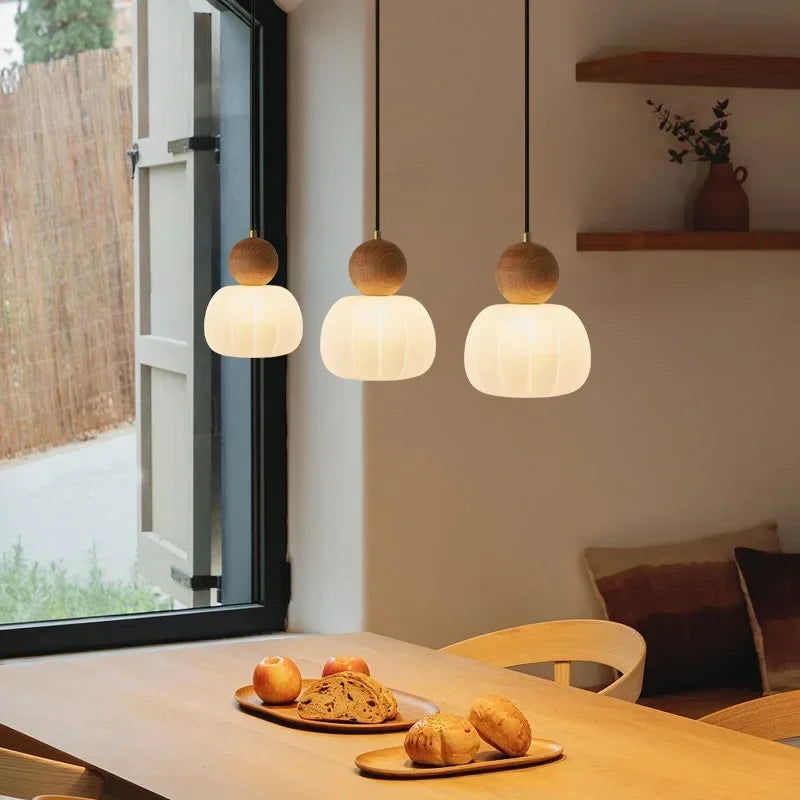 Cream Wind Bedroom Chandelier Simple Children's Bedside Chandelier Modern Creative Jack-o '-lantern Nordic Restaurant Lamps