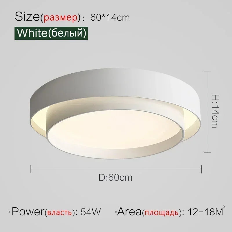 Bedroom Living Room Lamp Led Ceiling Light Minimalist Modern White Black Grey Indoor Lighting Fixture Home Hotel Luminarie