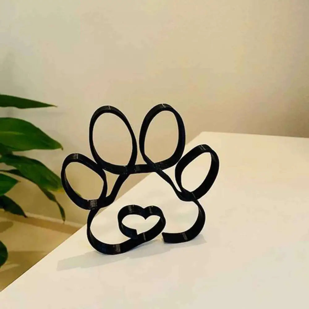 Dog Art Sculpture Metal Dog Abstract Minimalist Art Iron Figurines Office Desktop Accessories For Home Decoration Cute Miniature