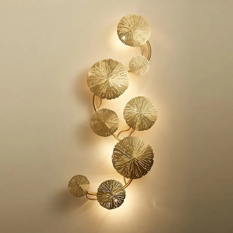 Post-modern Living Room Lotus Leaf Decor Creative New Chinese-style Dining Room Light Minimalist Bedroom and Hallway Wall Lamp
