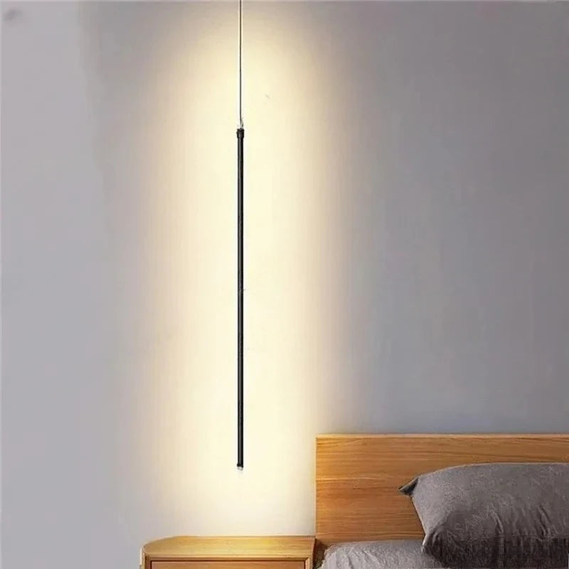 Bedroom Bedside  LED Pendant Light for Living Room Adjustable Line Strip Hanging Lamp TV Wall Home Decor Modern Fixture
