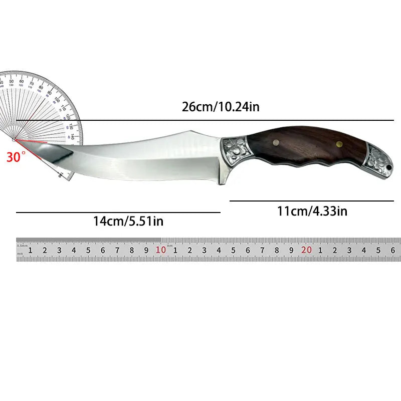 Kitchen Knives with Sheaths, Fixed Blades, Wooden Handles, Multi-Functional Kitchen Knives, Knives for Meat Processing