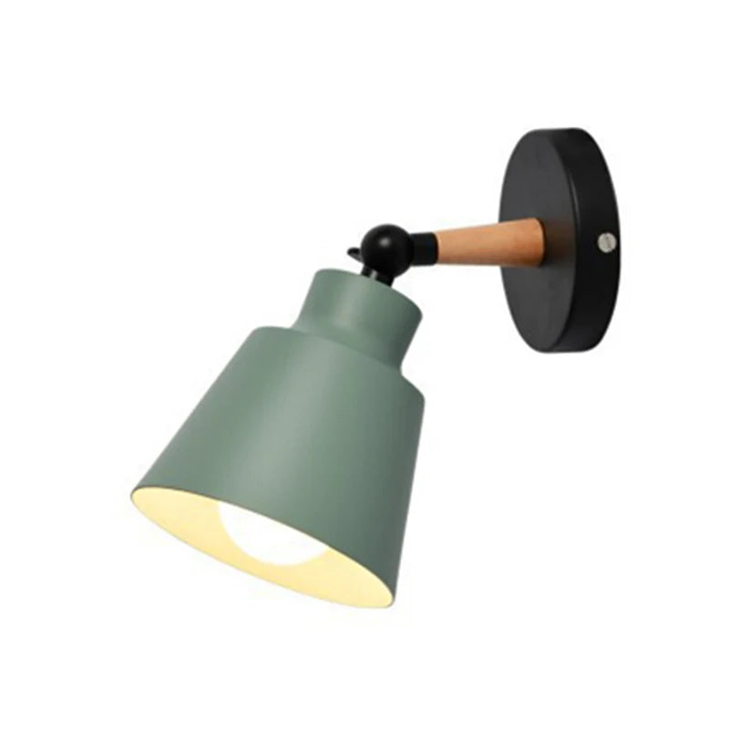 Nordic solid wood bedroom wall lamp modern minimalist Macaron LED wall lamp creative living room corridor bedside wall lamp