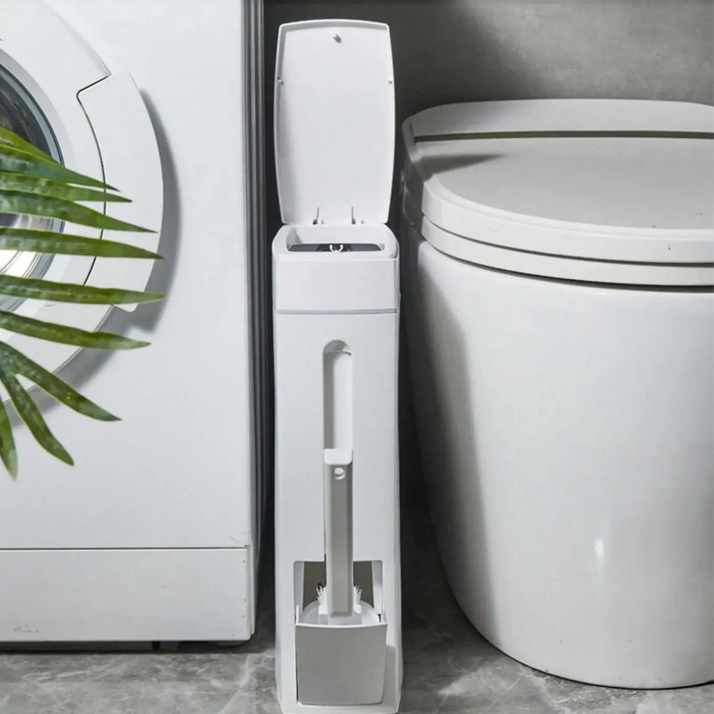 Bathroom Trash Can Bathroom Trash Can Toilet Brush Combo Save Space Small Trash Can Lid Bathroom Accessories Narrow Garbage Can