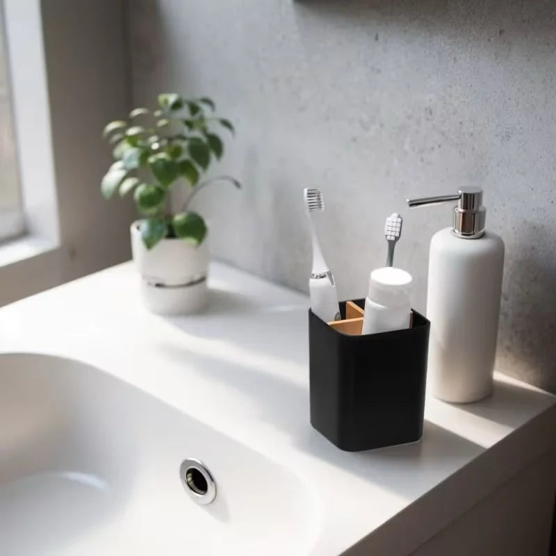 Bathroom Organizer Made of with Three Compartments for Toothbrushes And Toothpaste, Suitable for Electric Toothbrushes
