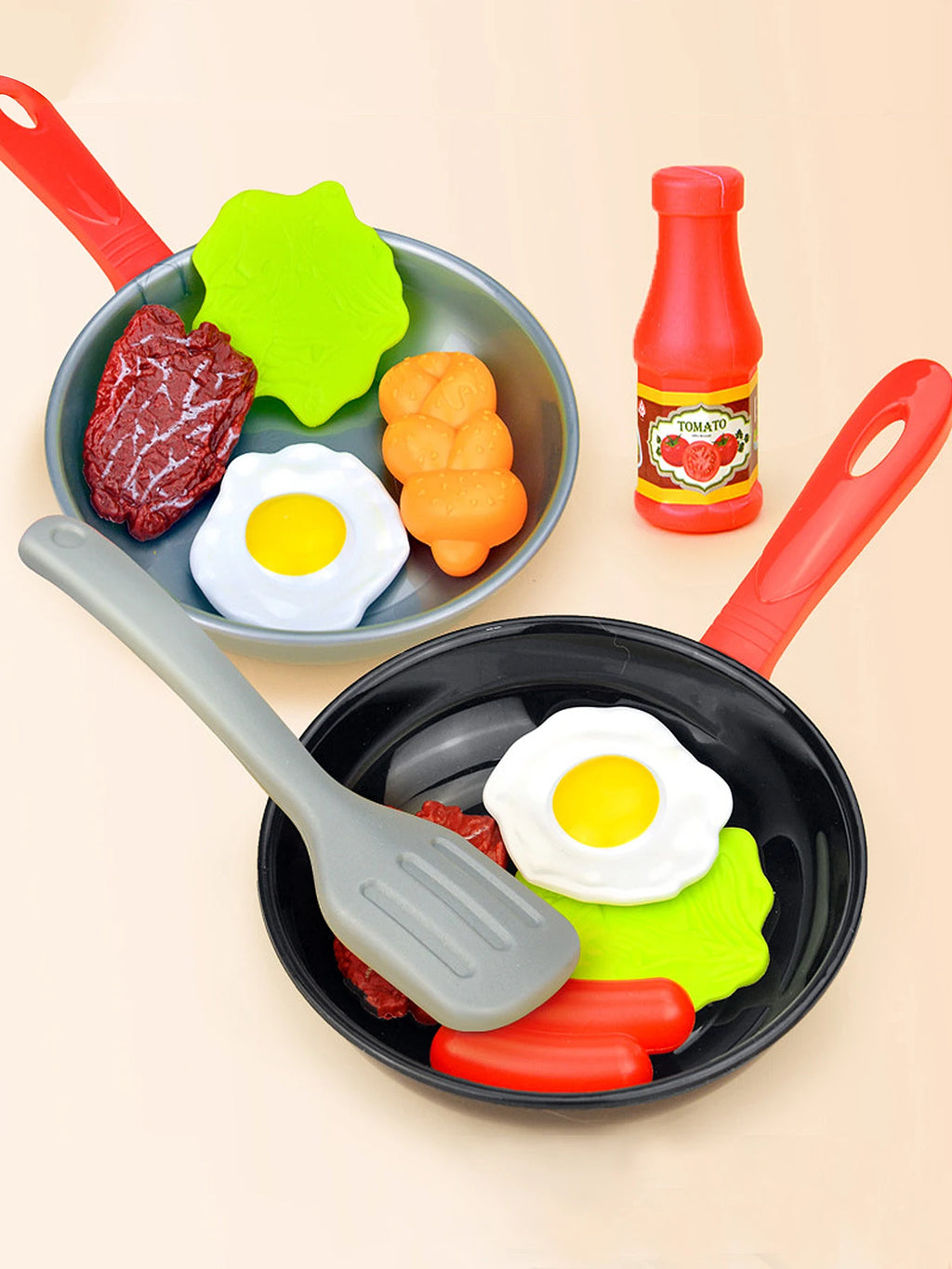 Kids' kitchen play toy, cooking fried eggs and stir-fry, frying pan set, kitchen toy, holiday gift