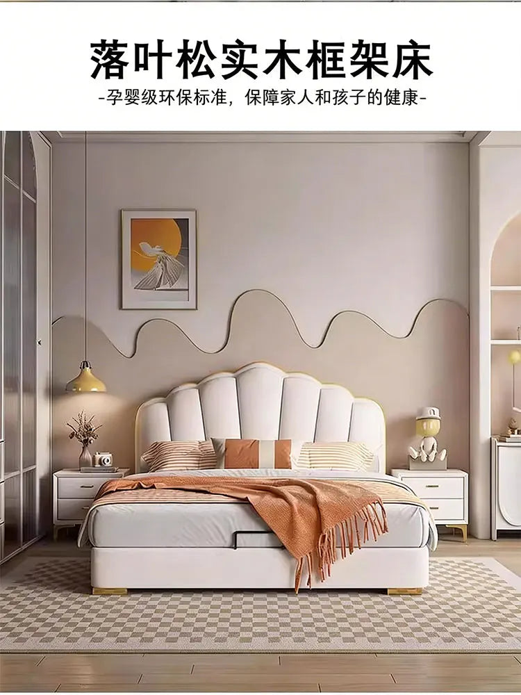 Modern Wooden Bed Bedroom Princess Design Sleeping Floor Mobile Girls Luxury Bed Children Letto Matrimoniale Hotel Furniture