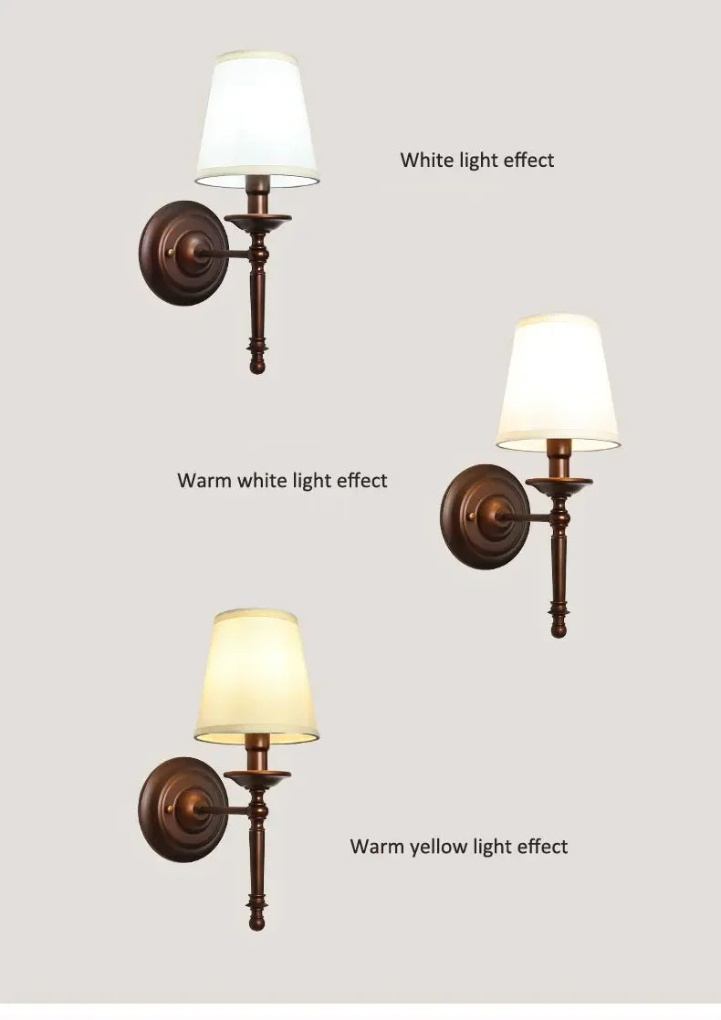 Retro Bedroom Bedside Wall Lamp Modern Simple European Style Hotel Living Room Study Corridor Wall Light Mirror Headlight