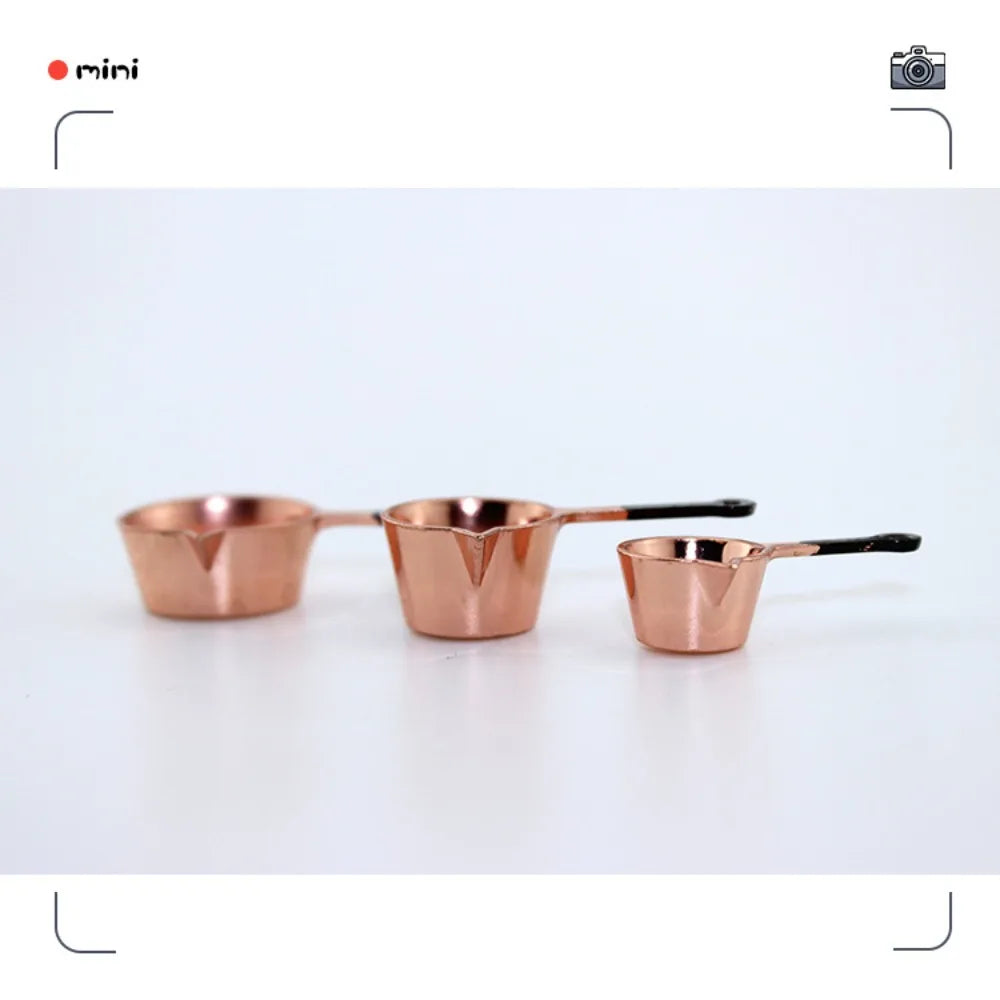Kettle 1:12 Mini Kitchen Utensils Sets Cookware Alloy Kitchen Set Mini 1:12 Scale Mini Kitchen Cooking Kit Dollhouse Miniatures