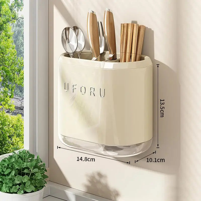 Kitchen Storage Box,Wall Space Utilization For Living Room. Wall-Mounted Chopstick Holder,Utensil Rack,Kitchenware Organizer,