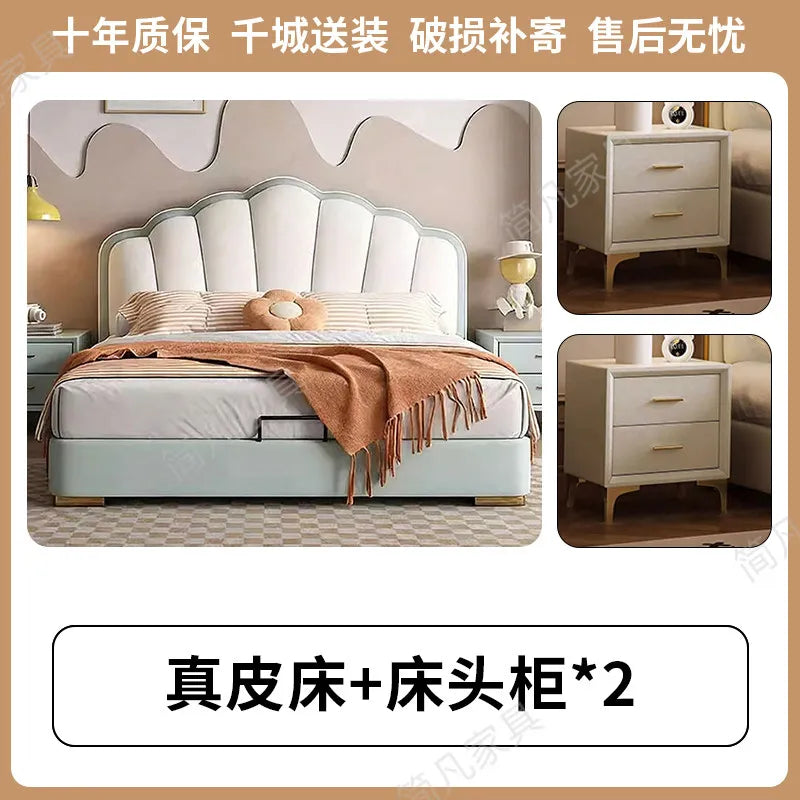 Modern Wooden Bed Bedroom Princess Design Sleeping Floor Mobile Girls Luxury Bed Children Letto Matrimoniale Hotel Furniture