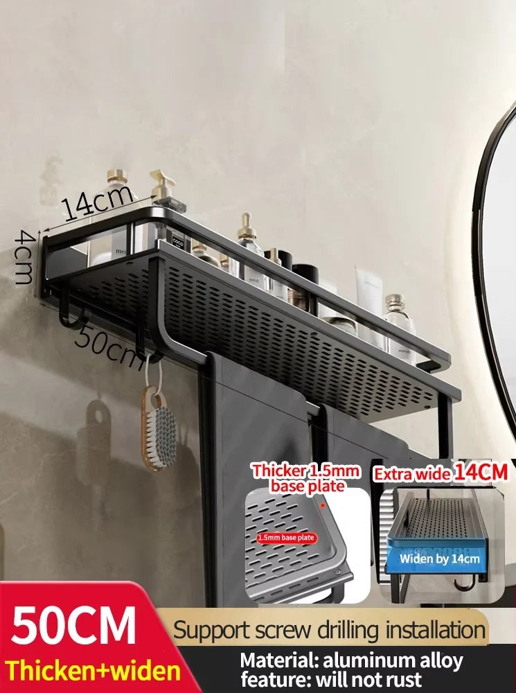 Bathroom Rack Bathroom Shelf Toilet Space Aluminum Hanging Rack Bathroom Organizer Hang on the Wall