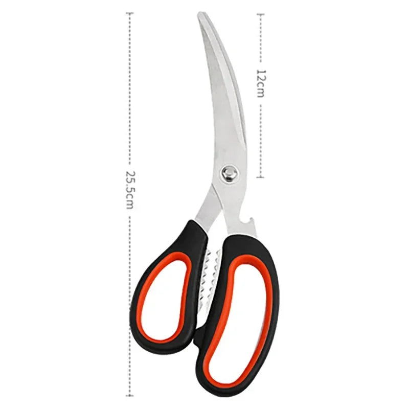 Kitchen Scissors Multi-Functional Stainless Steel Household Scissors for Cutting Chicken and Fish Special Shears