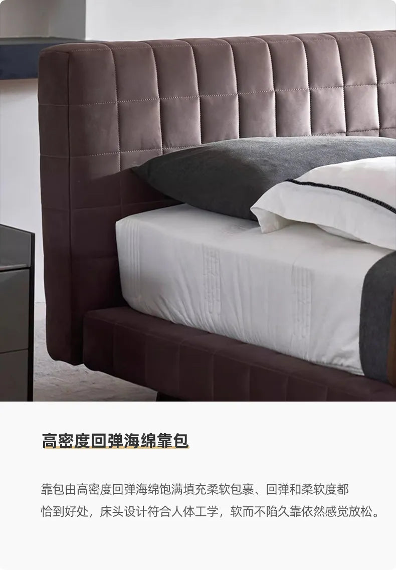Modern Fashion Bedroom Bed Decor For Couples Double Beds Soft Backrest Headboard Nordic Design Frame King Bed Room Furnitures