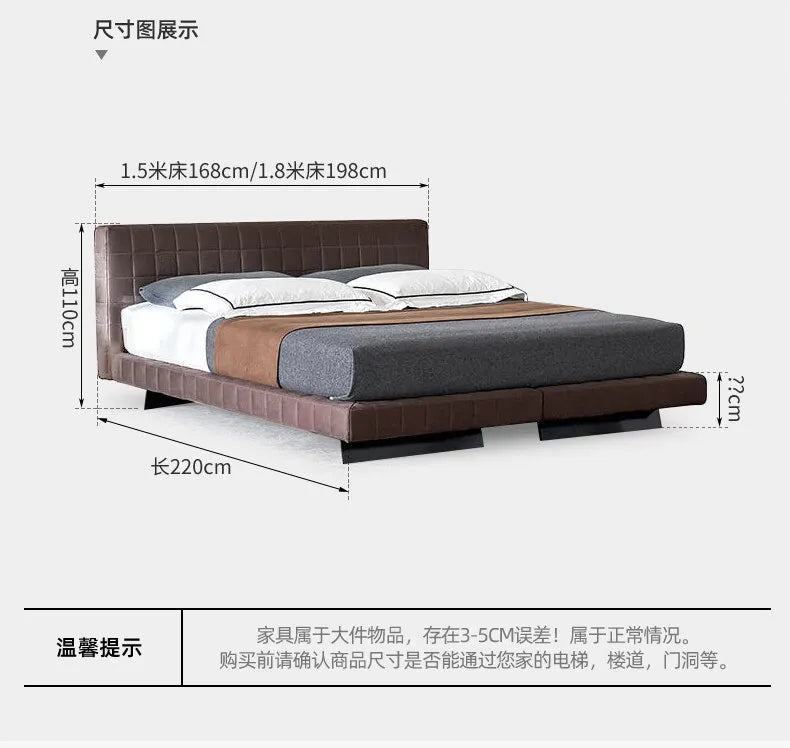 Modern Fashion Bedroom Bed Decor For Couples Double Beds Soft Backrest Headboard Nordic Design Frame King Bed Room Furnitures