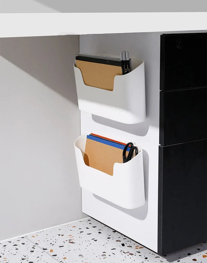 Kitchen Wall-mounted Adhesive Storage Rack Multifunctional Cabinet Door Storage Box Under Sink Drawer Shelf Bathroom Organizer