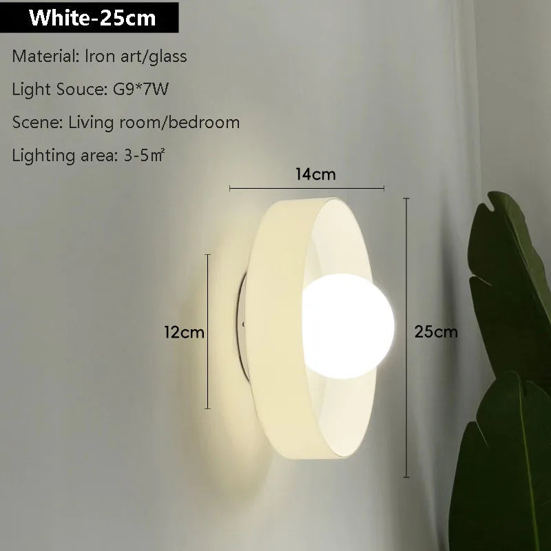 Wall Lamp Minimalist Room Decoration Ceiling Lights For Bedroom Living Room Study Indoor Home Round Glass Illumination Luminaire