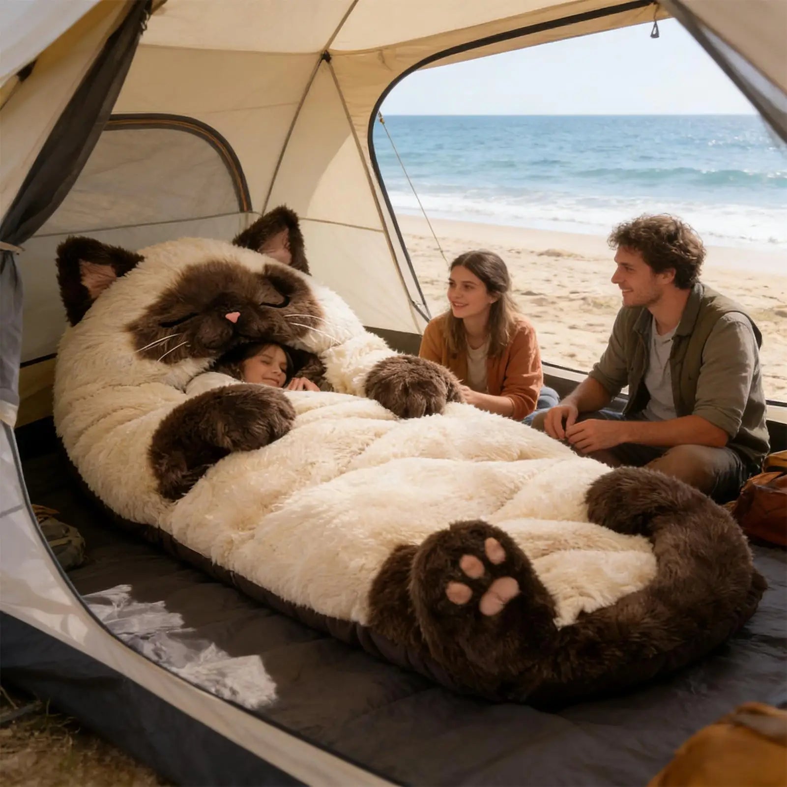 Adult Sleeping Bag Soft Warm Room Decor Cat Envelope Warm Sleeping Bag For Indoor Home Bedroom Living Room Apartment Dorm Hotel