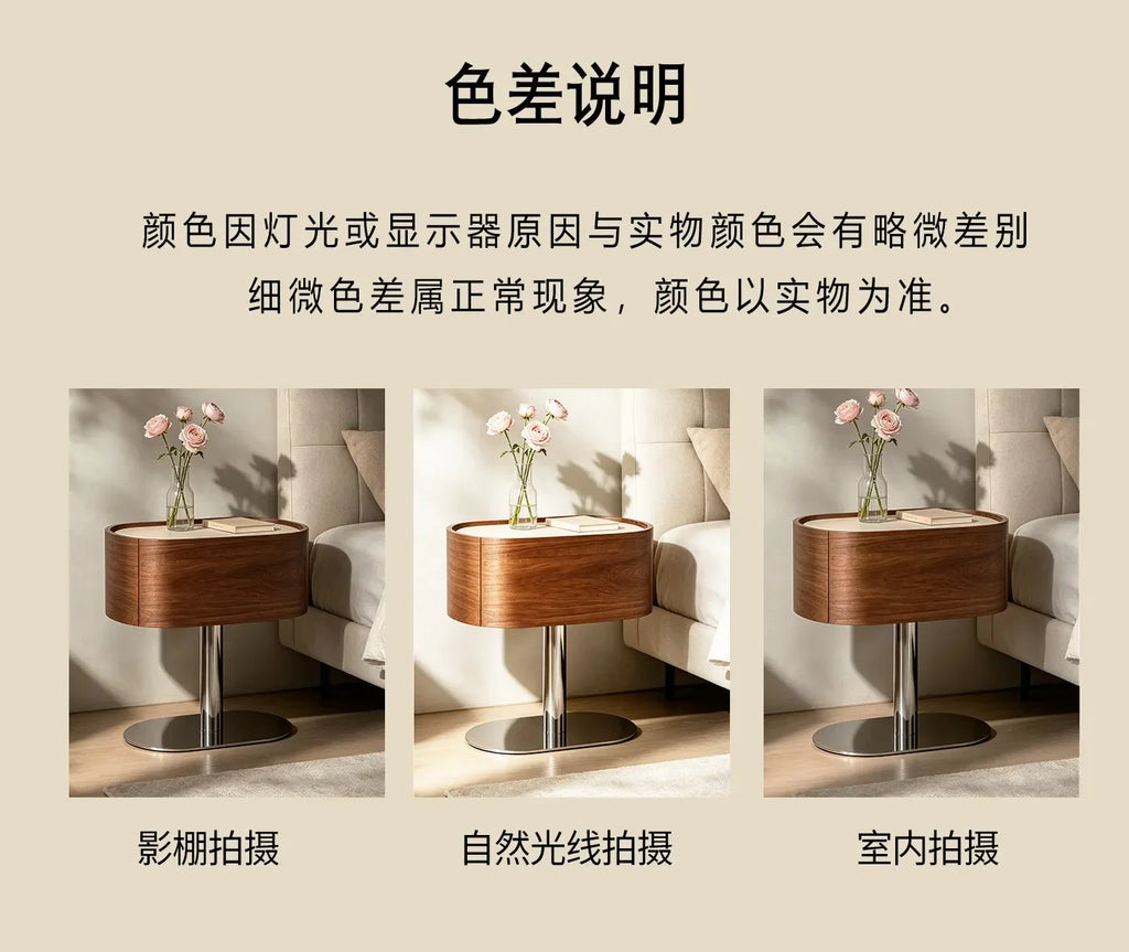 Space Saving Bedside Table Elegant Luxury Glamour Unique Side Table Storage Drawers Trendy Table De Chevet Bedroom Furniture
